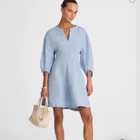 Madewell Dresses & Skirts - New w Tag: Madewell Splitneck Linen Dress with Pockets. Size 12